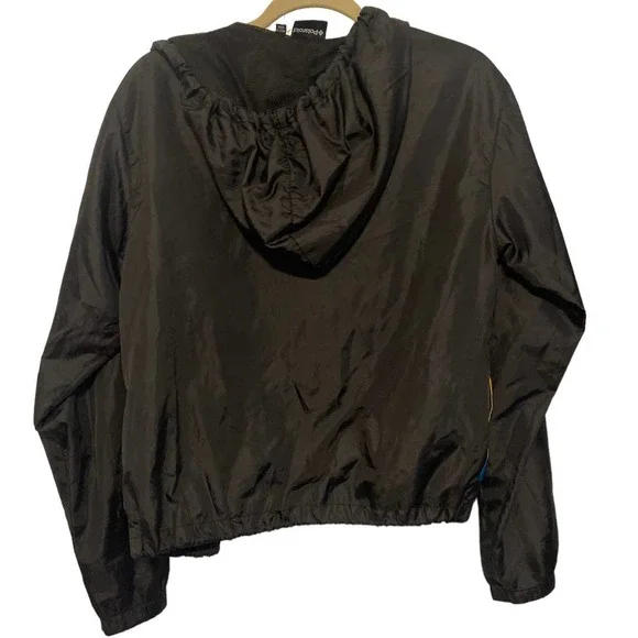 Polaroid Black Full Zip Windbreaker Full Zip Hooded Jacket Size Small - Picture 8 of 8